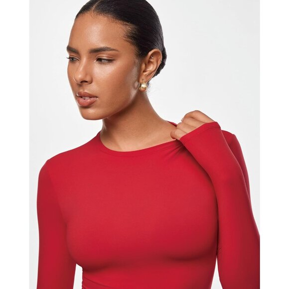 Women's Slim Fit Long Sleeve Shirt Polyamide Elastane Casual Layering - Picture 4 of 5